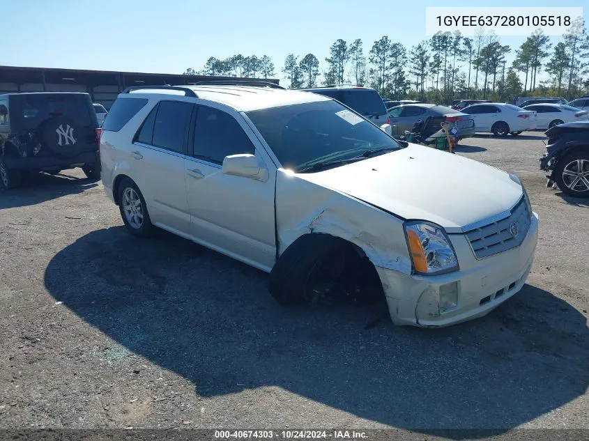 2008 Cadillac Srx VIN: 1GYEE637280105518 Lot: 40674303