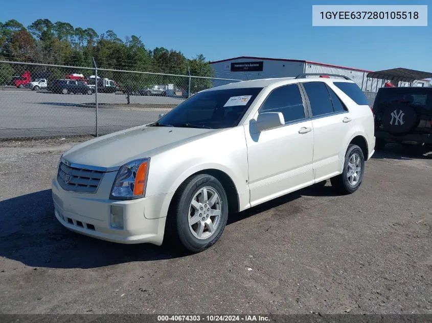 2008 Cadillac Srx VIN: 1GYEE637280105518 Lot: 40674303