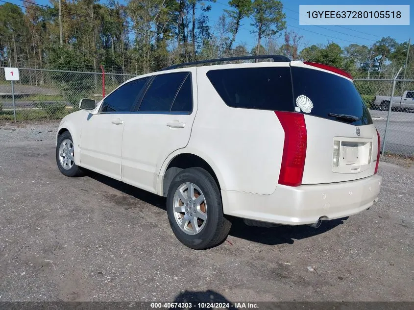 2008 Cadillac Srx VIN: 1GYEE637280105518 Lot: 40674303