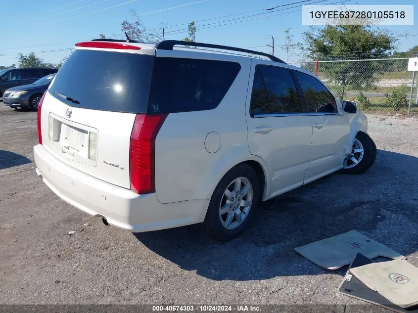 2008 Cadillac Srx VIN: 1GYEE637280105518 Lot: 40674303