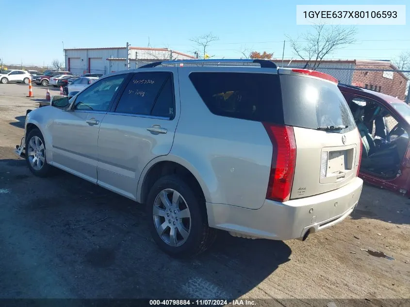 2008 Cadillac Srx V6 VIN: 1GYEE637X80106593 Lot: 40798884