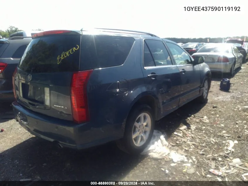 2009 Cadillac Srx V6 VIN: 1GYEE437590119192 Lot: 40390372