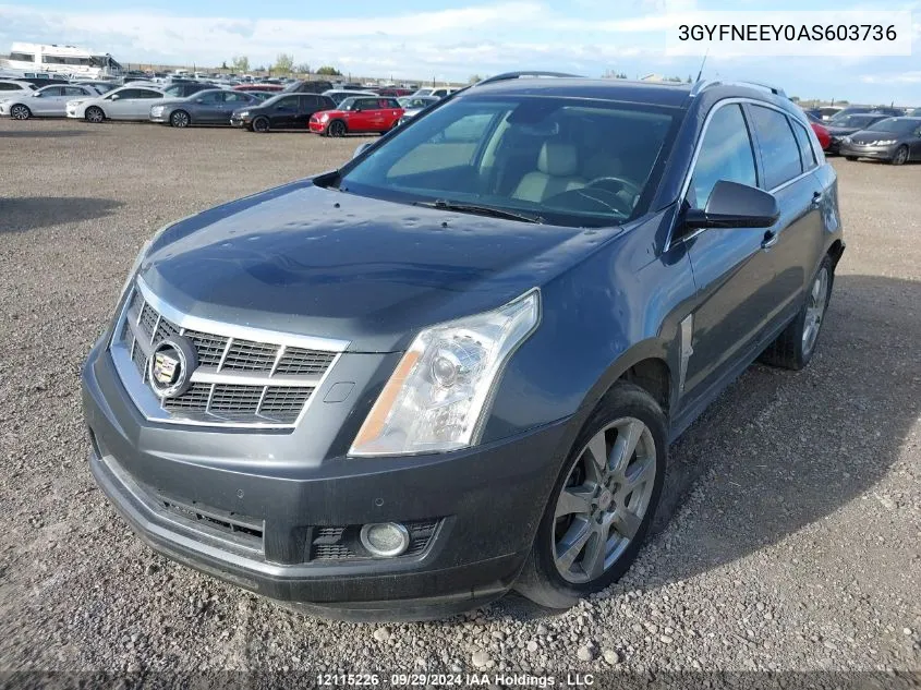 2010 Cadillac Srx VIN: 3GYFNEEY0AS603736 Lot: 12115226