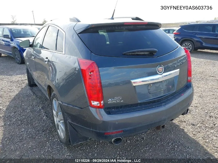 2010 Cadillac Srx VIN: 3GYFNEEY0AS603736 Lot: 12115226