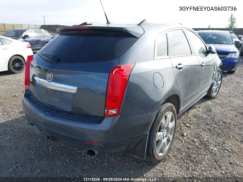 2010 Cadillac Srx VIN: 3GYFNEEY0AS603736 Lot: 12115226