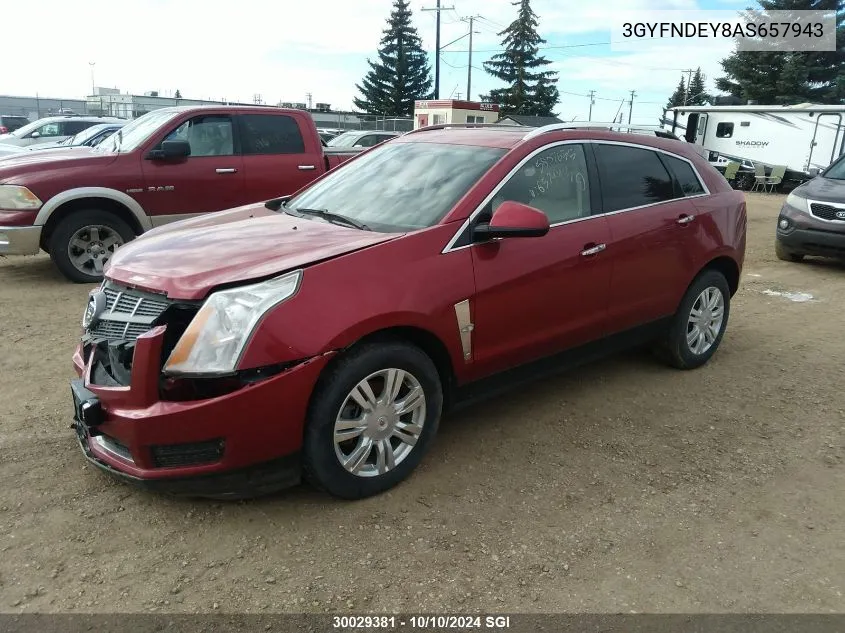 2010 Cadillac Srx Luxury Collection VIN: 3GYFNDEY8AS657943 Lot: 30029381