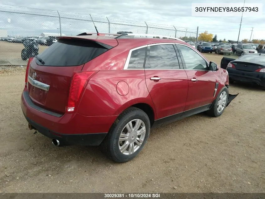 2010 Cadillac Srx Luxury Collection VIN: 3GYFNDEY8AS657943 Lot: 30029381