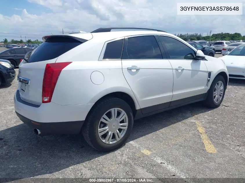 2010 Cadillac Srx Standard VIN: 3GYFNGEY3AS578648 Lot: 39802987