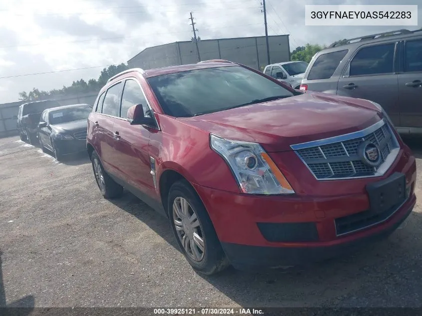 2010 Cadillac Srx Luxury Collection VIN: 3GYFNAEY0AS542283 Lot: 39925121