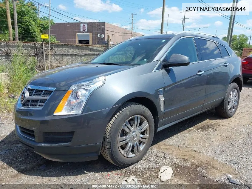 2010 Cadillac Srx Luxury Collection VIN: 3GYFNAEY8AS608644 Lot: 40074472