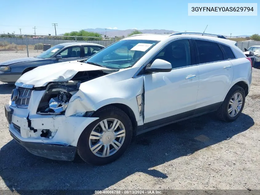 2010 Cadillac Srx Luxury Collection VIN: 3GYFNAEY0AS629794 Lot: 40086788