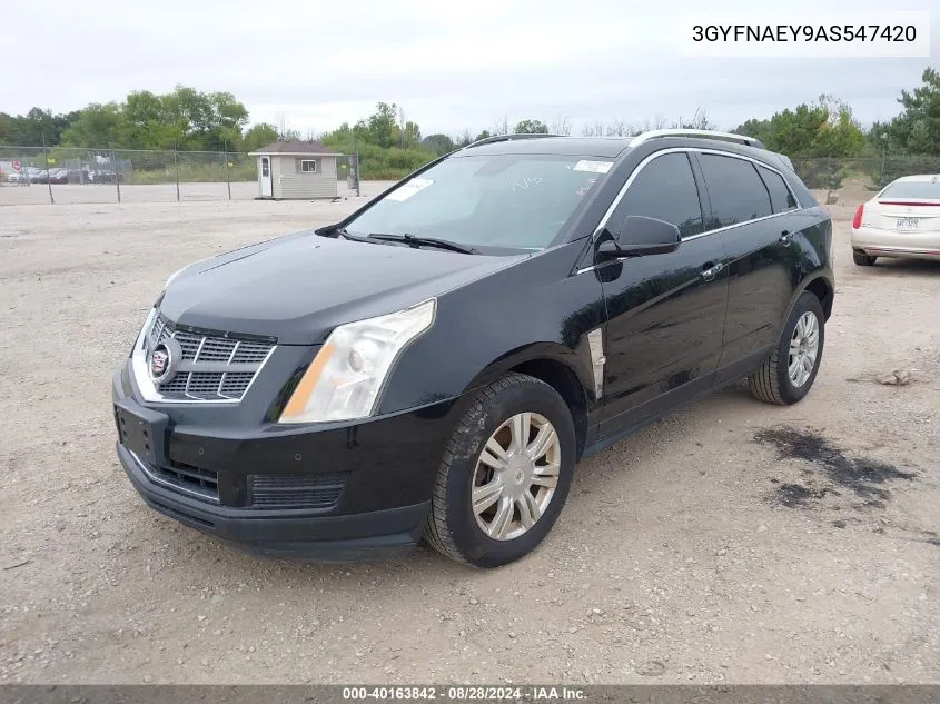 2010 Cadillac Srx Luxury Collection VIN: 3GYFNAEY9AS547420 Lot: 40163842