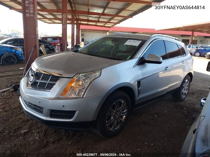 2010 Cadillac Srx Luxury Collection VIN: 3GYFNAEY0AS644814 Lot: 40239677