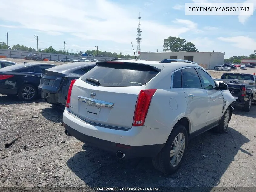 3GYFNAEY4AS631743 2010 Cadillac Srx Luxury Collection