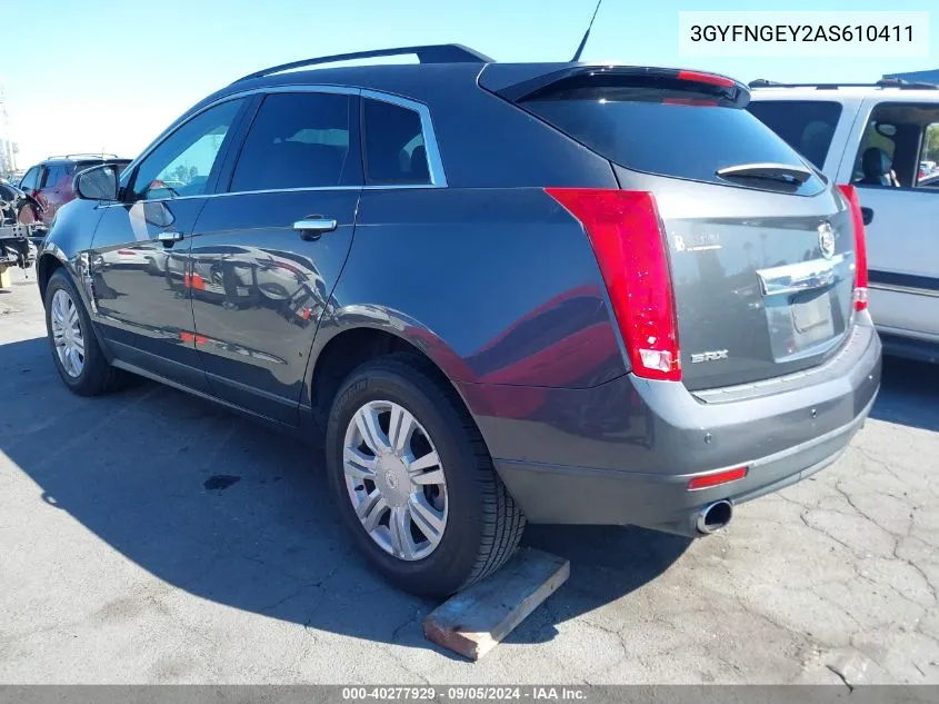 2010 Cadillac Srx Standard VIN: 3GYFNGEY2AS610411 Lot: 40277929