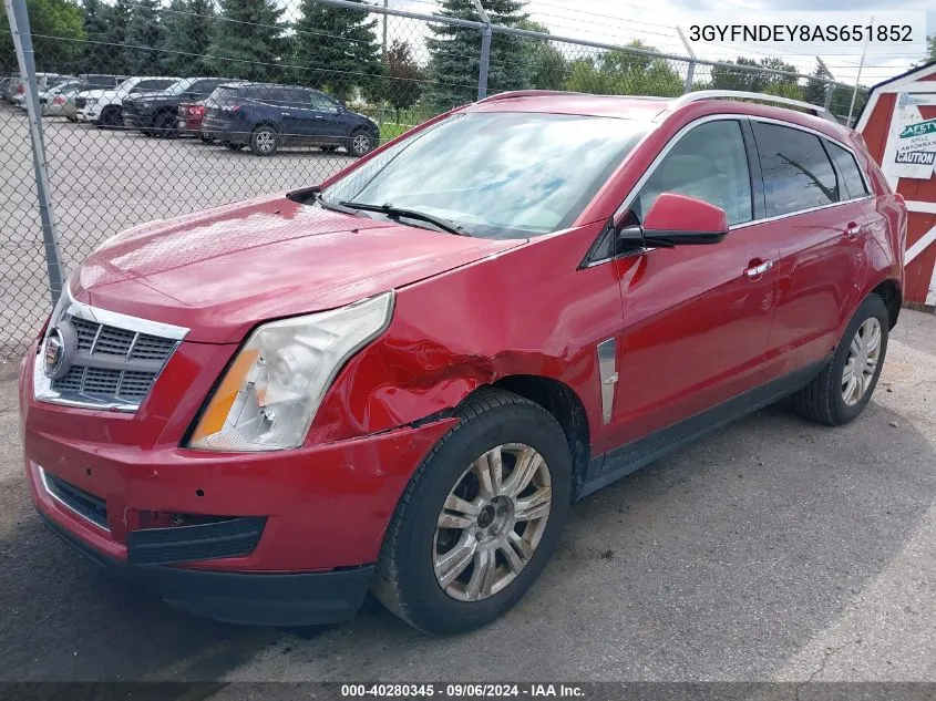 2010 Cadillac Srx Luxury Collection VIN: 3GYFNDEY8AS651852 Lot: 40280345