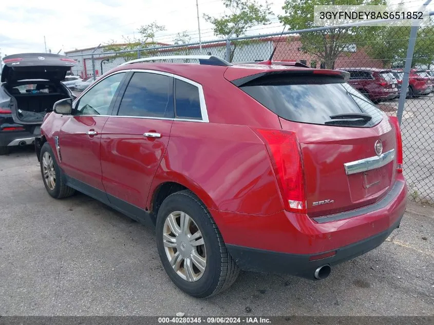 3GYFNDEY8AS651852 2010 Cadillac Srx Luxury Collection