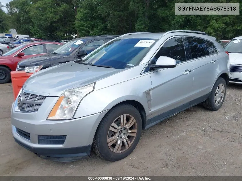 2010 Cadillac Srx Luxury Collection VIN: 3GYFNAEY8AS578318 Lot: 40399838