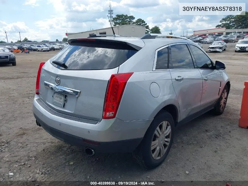 3GYFNAEY8AS578318 2010 Cadillac Srx Luxury Collection