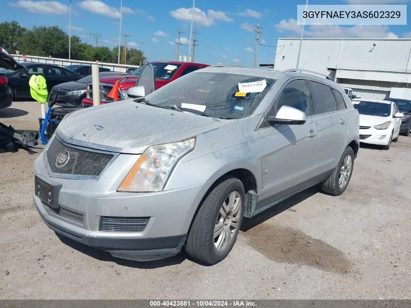 2010 Cadillac Srx Luxury Collection VIN: 3GYFNAEY3AS602329 Lot: 40423581