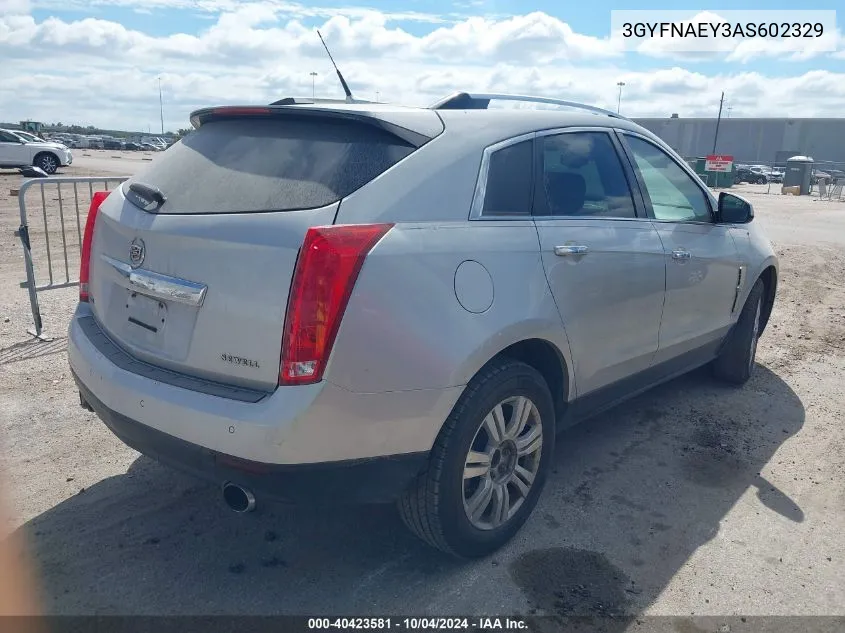 2010 Cadillac Srx Luxury Collection VIN: 3GYFNAEY3AS602329 Lot: 40423581