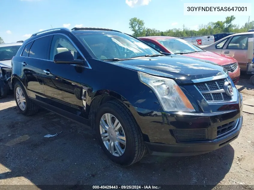 3GYFNDEY5AS647001 2010 Cadillac Srx Luxury Collection