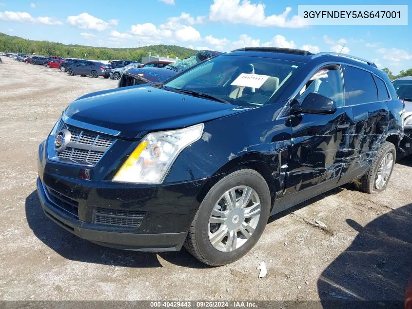 3GYFNDEY5AS647001 2010 Cadillac Srx Luxury Collection