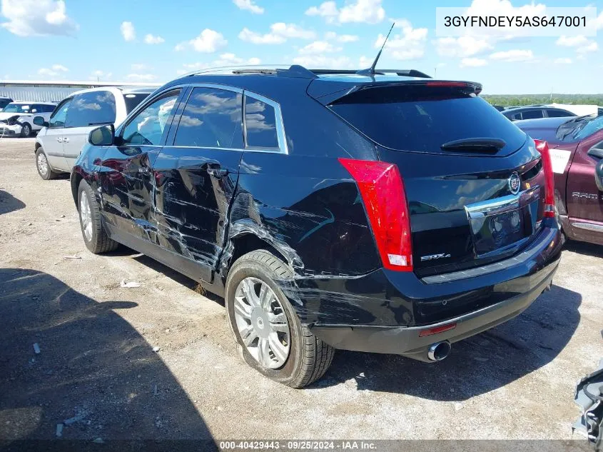 3GYFNDEY5AS647001 2010 Cadillac Srx Luxury Collection