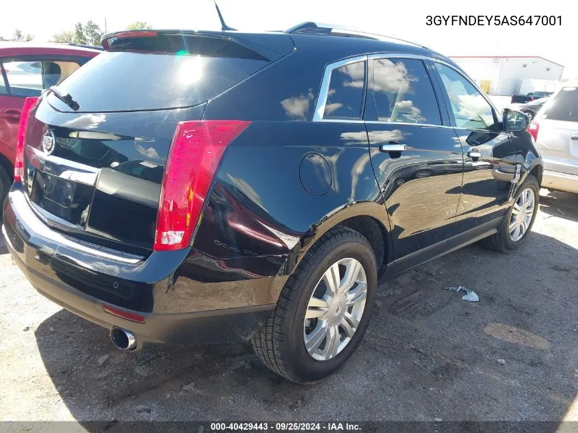 2010 Cadillac Srx Luxury Collection VIN: 3GYFNDEY5AS647001 Lot: 40429443