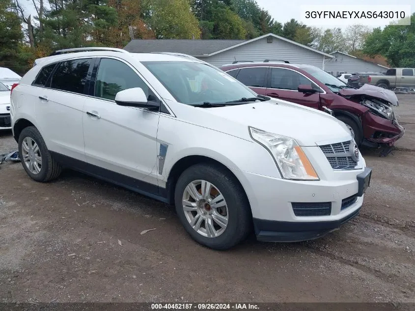 3GYFNAEYXAS643010 2010 Cadillac Srx Luxury Collection