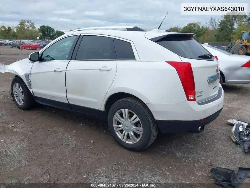 3GYFNAEYXAS643010 2010 Cadillac Srx Luxury Collection