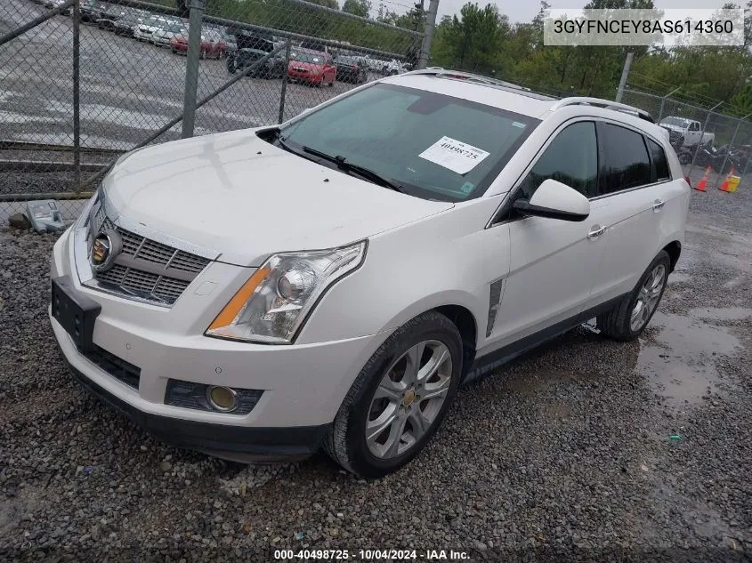 2010 Cadillac Srx Premium Collection VIN: 3GYFNCEY8AS614360 Lot: 40498725