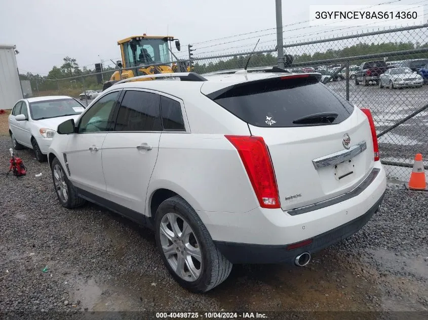 2010 Cadillac Srx Premium Collection VIN: 3GYFNCEY8AS614360 Lot: 40498725