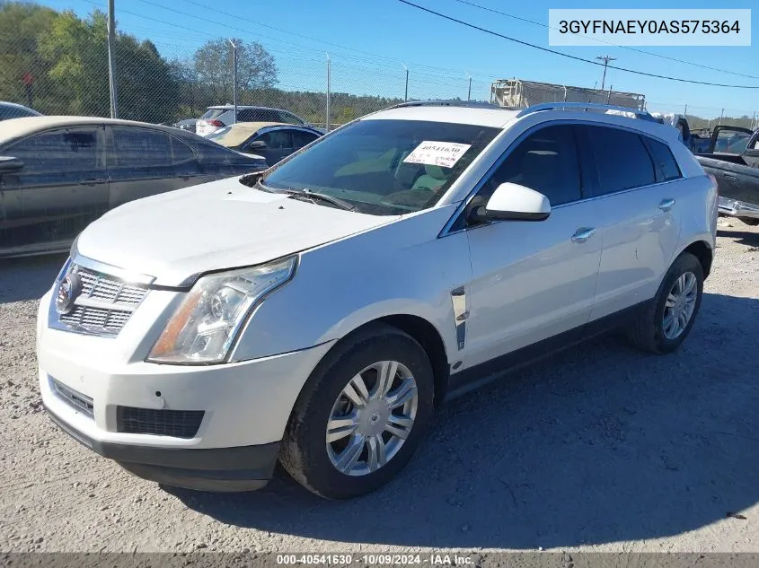 2010 Cadillac Srx Luxury Collection VIN: 3GYFNAEY0AS575364 Lot: 40541630