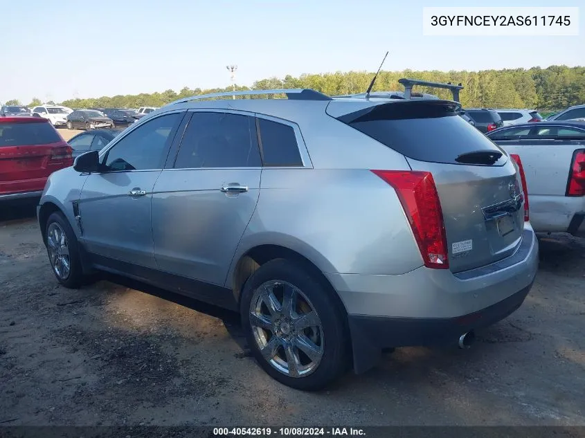 2010 Cadillac Srx Premium Collection VIN: 3GYFNCEY2AS611745 Lot: 40542619