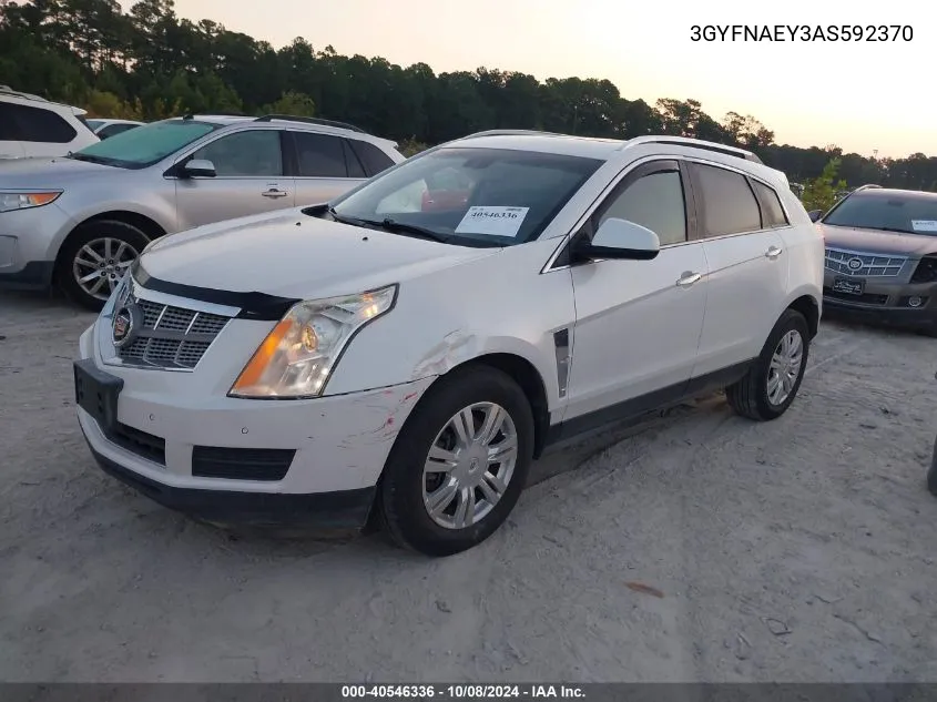 2010 Cadillac Srx Luxury Collection VIN: 3GYFNAEY3AS592370 Lot: 40546336