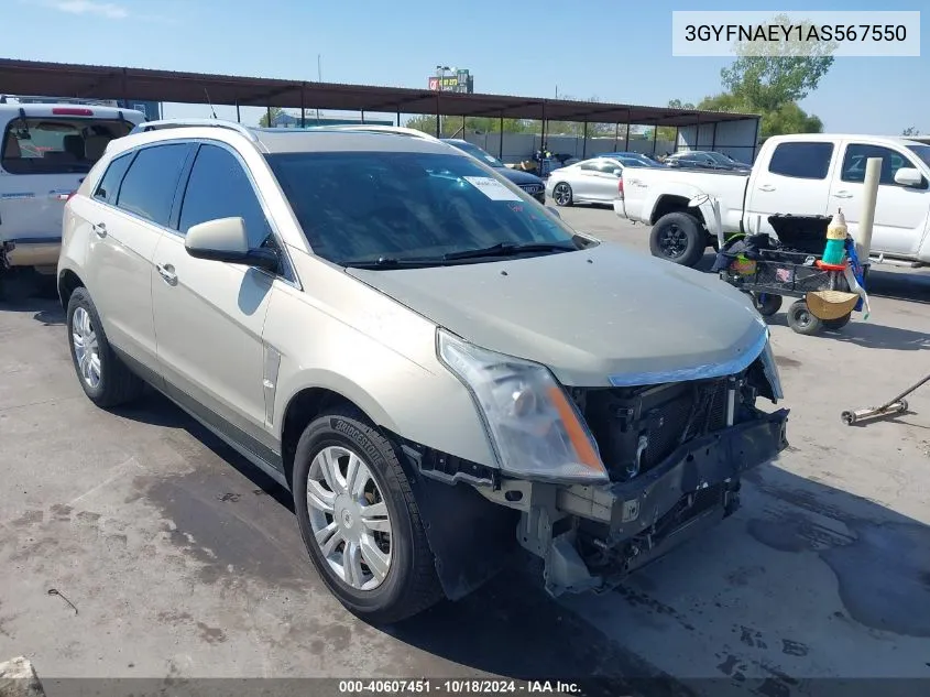 2010 Cadillac Srx Luxury Collection VIN: 3GYFNAEY1AS567550 Lot: 40607451