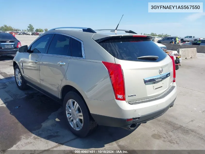 2010 Cadillac Srx Luxury Collection VIN: 3GYFNAEY1AS567550 Lot: 40607451