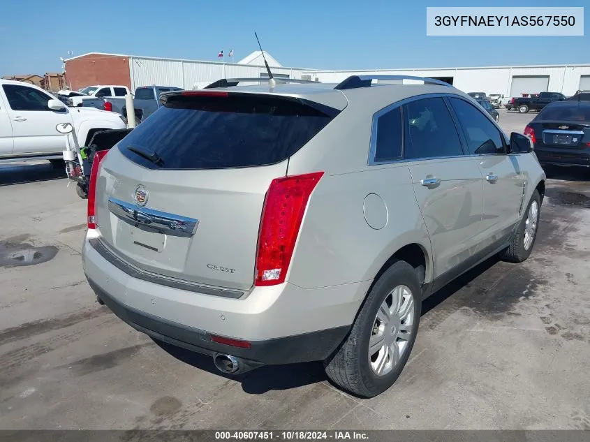 2010 Cadillac Srx Luxury Collection VIN: 3GYFNAEY1AS567550 Lot: 40607451