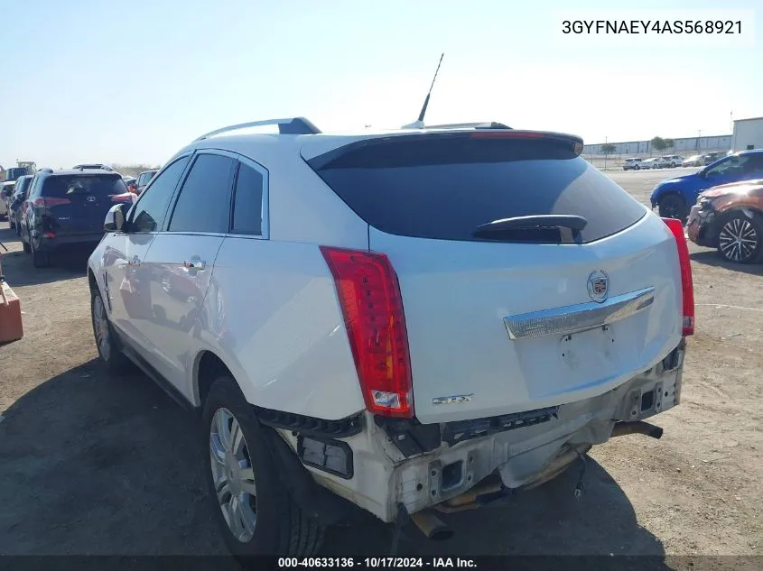 3GYFNAEY4AS568921 2010 Cadillac Srx Luxury Collection