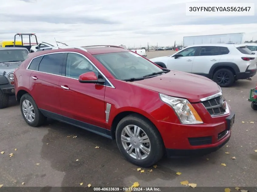 2010 Cadillac Srx Luxury Collection VIN: 3GYFNDEY0AS562647 Lot: 40633639