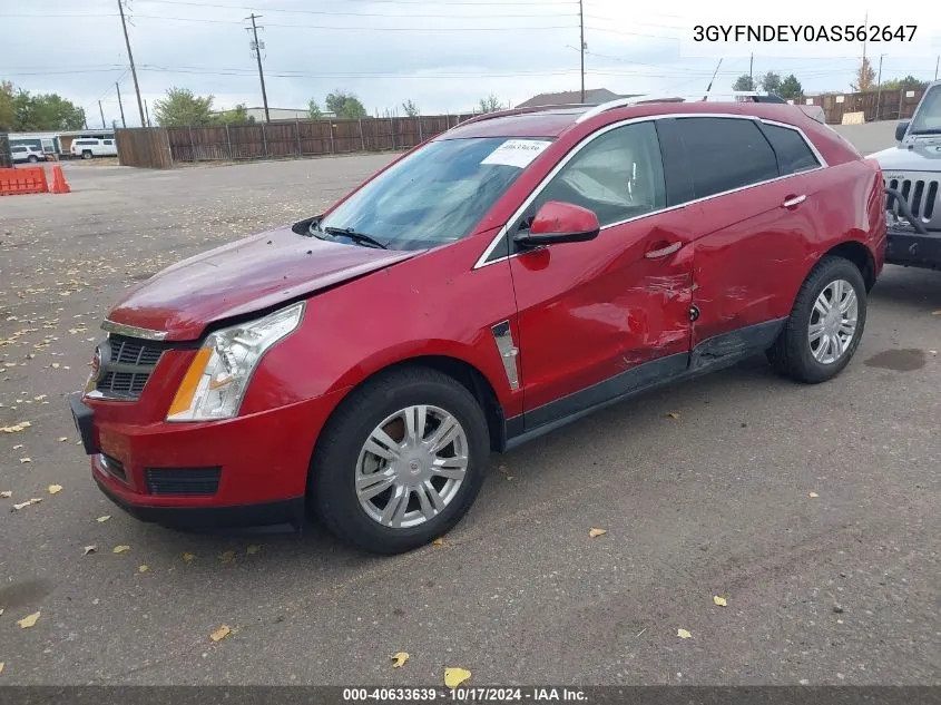 2010 Cadillac Srx Luxury Collection VIN: 3GYFNDEY0AS562647 Lot: 40633639