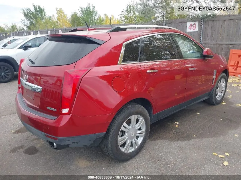 2010 Cadillac Srx Luxury Collection VIN: 3GYFNDEY0AS562647 Lot: 40633639