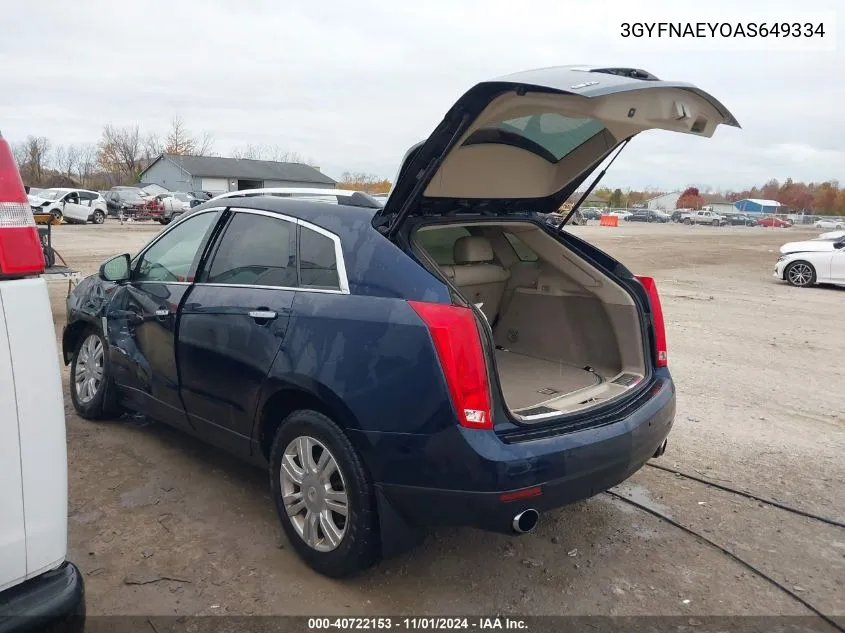 2010 Cadillac Srx Luxury Collection VIN: 3GYFNAEYOAS649334 Lot: 40722153