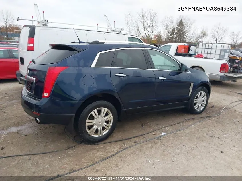 2010 Cadillac Srx Luxury Collection VIN: 3GYFNAEYOAS649334 Lot: 40722153