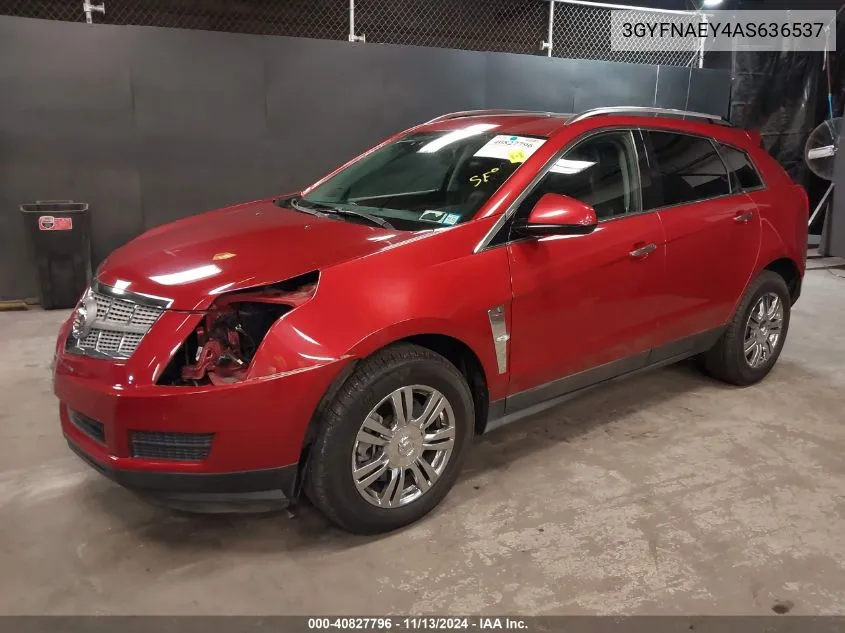 2010 Cadillac Srx Luxury Collection VIN: 3GYFNAEY4AS636537 Lot: 40827796