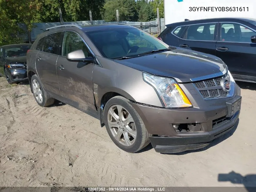 2011 Cadillac Srx VIN: 3GYFNFEY0BS631611 Lot: 12087352