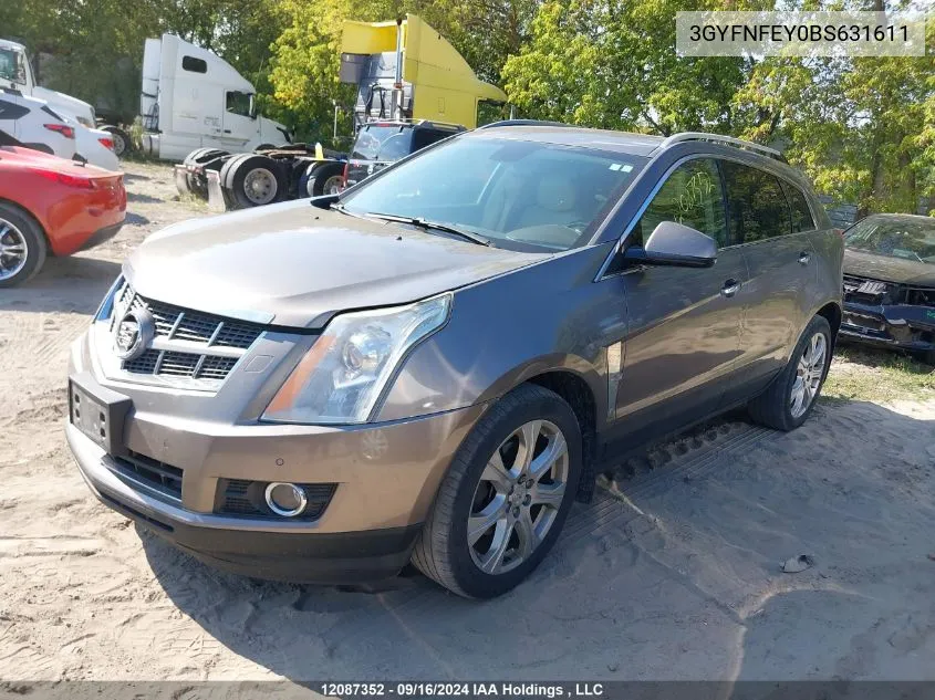 3GYFNFEY0BS631611 2011 Cadillac Srx