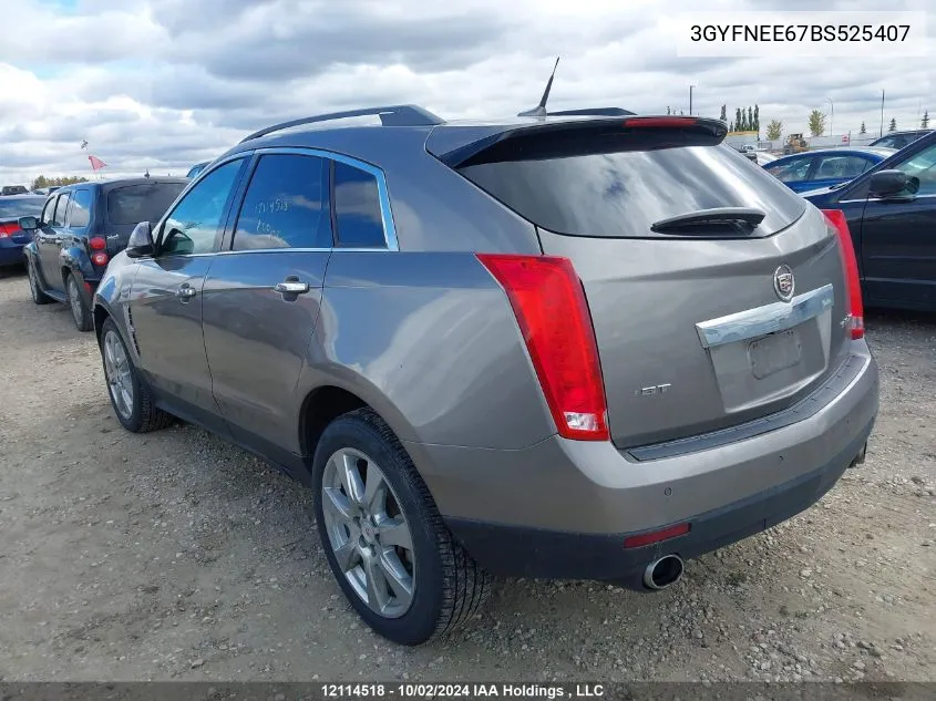 2011 Cadillac Srx VIN: 3GYFNEE67BS525407 Lot: 12114518