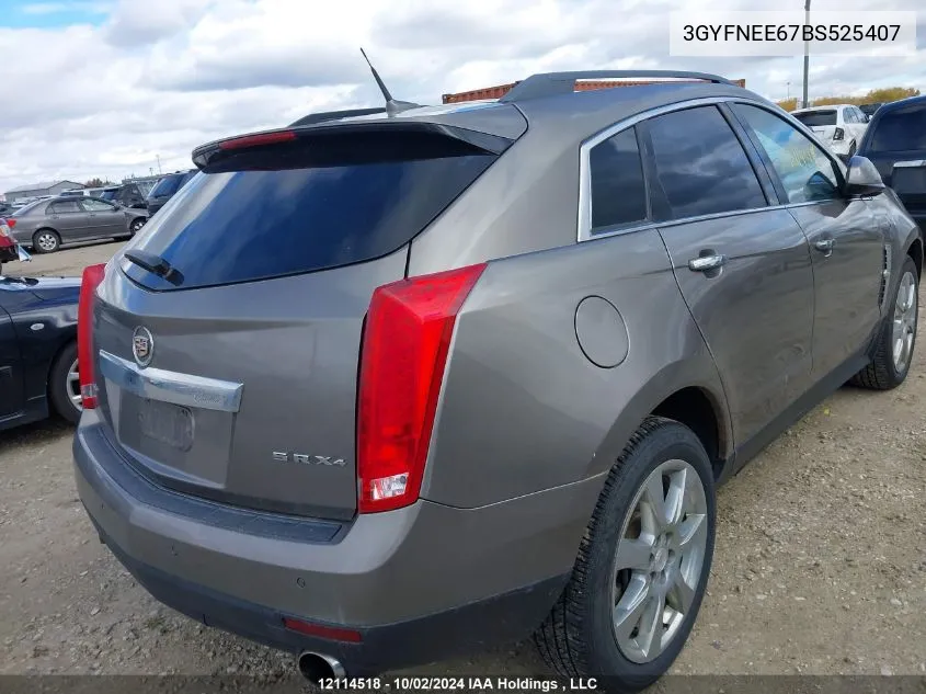 2011 Cadillac Srx VIN: 3GYFNEE67BS525407 Lot: 12114518